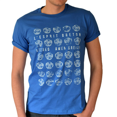 T-shirt bleu ciel - Tamps Blanc